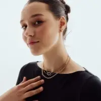 Набор 2 предмета: 3 колье, 3 пары пусет &laquo;Эстетика&raquo;, сердце, белый в золоте, 32 см