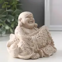 Фигура «Хотей с рыбой», 8.5×11×9 см, слоновая кость
