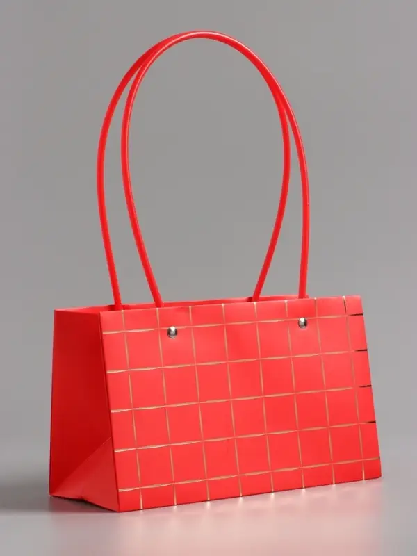 Сумка для цветов влагостойкая, красная 22x10.5x13.5±5% см Сумка для цветов влагостойкая, красная 22x10.5x13.5±5% см