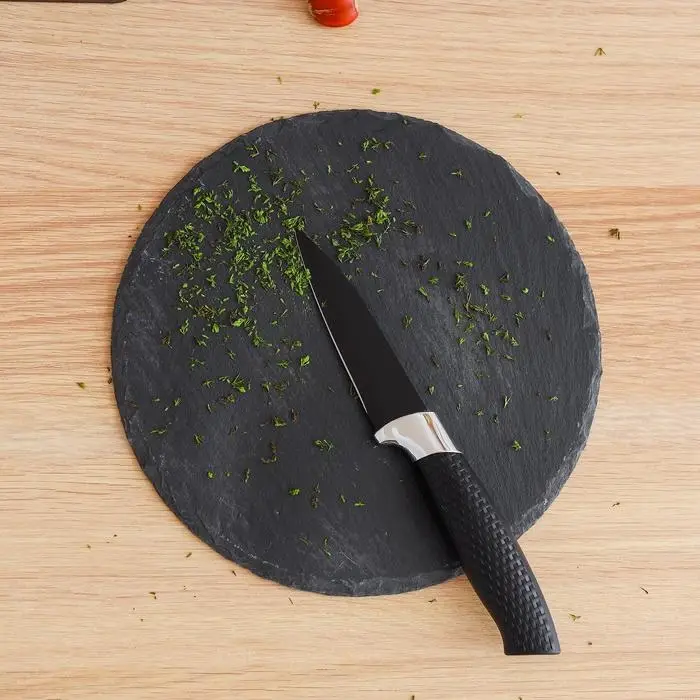 Нож кухонный с антиналипающим покрытием Доляна «Супер-блэк», лезвие 8.5 см, чёрный Нож кухонный с антиналипающим покрытием Доляна «Супер-блэк», лезвие 8.5 см, чёрный