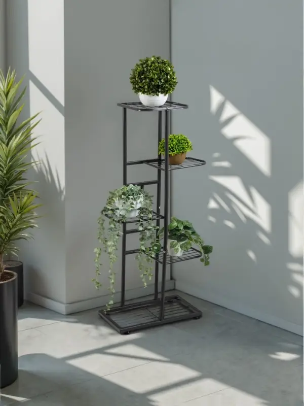 Подставка для цветов Greengo, 5 полок, 44&times;22&times;95 см, напольная, металл, тёмно-серая