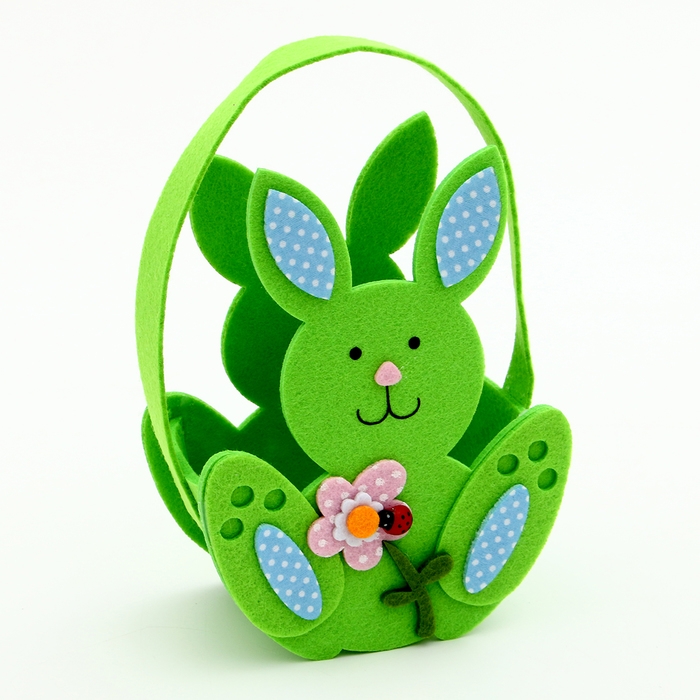 Пасхальный декор корзинка Пасхальный декор корзинка "Зайчик с цветком" 7.5х10х20 см