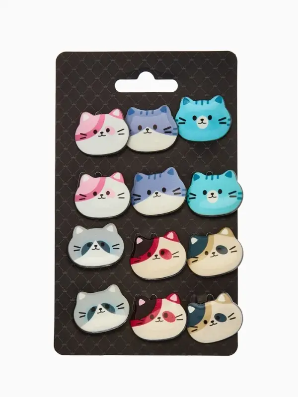 Брошь &laquo;Мордочка котёнка&raquo;, МИКС в серебре