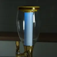 Башня пивная Gold, колба для льда, с подсветкой, 2 л, пластик, батарейки AG3, золотистая