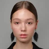 Серьги металл &laquo;Папоротник&raquo;, листочек чёрные