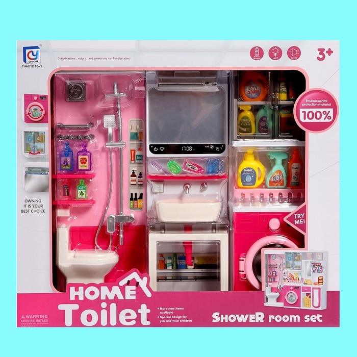 Набор мебели для кукол «Ванная комната», санузел, раковина, постирочная Набор мебели для кукол «Ванная комната», санузел, раковина, постирочная