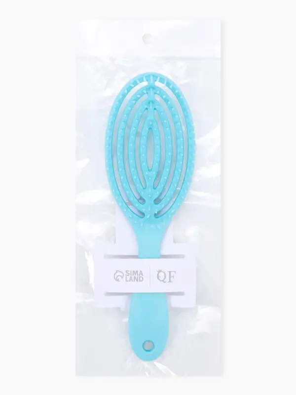 Расчёска массажная, для сушки волос, 7.5&times;23.5 см, цвет голубой