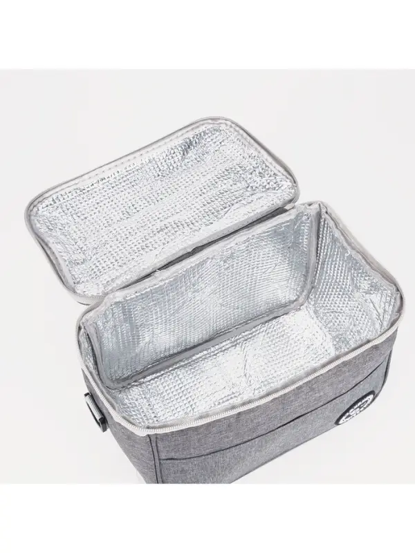 Термосумка на молнии, объём 8 л, наружный карман, регулируемый ремень, серая