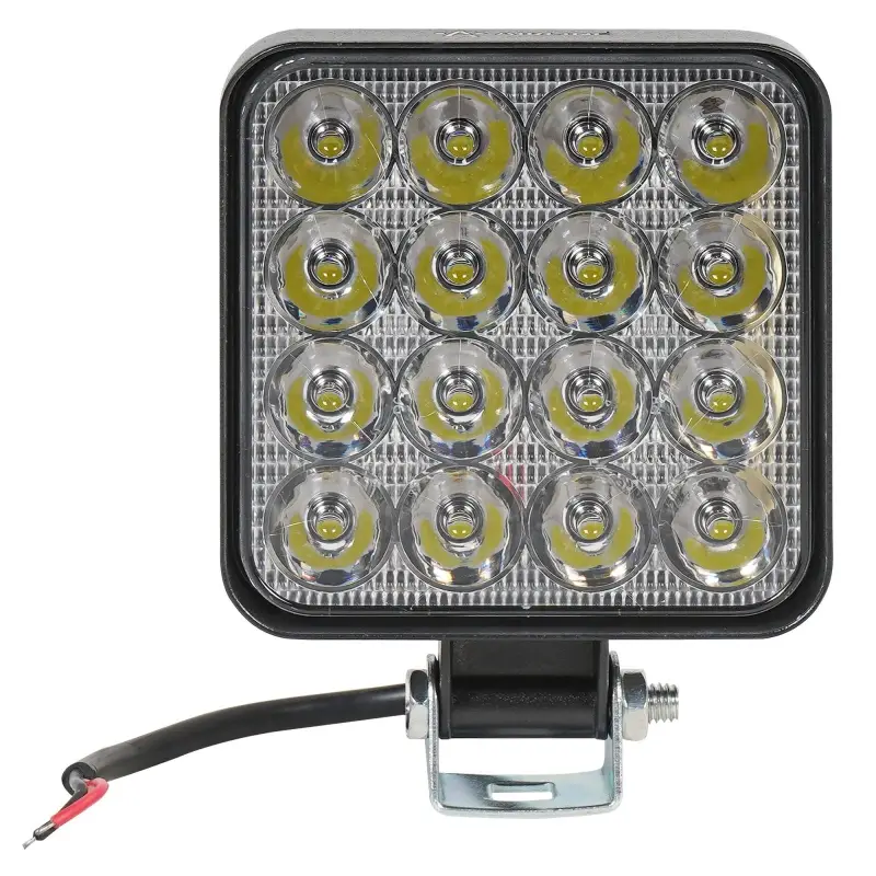 Фара светодиод. квадратная, 16LED, дальний свет, 16Вт, 83х83х22мм, 12В, STANDARD