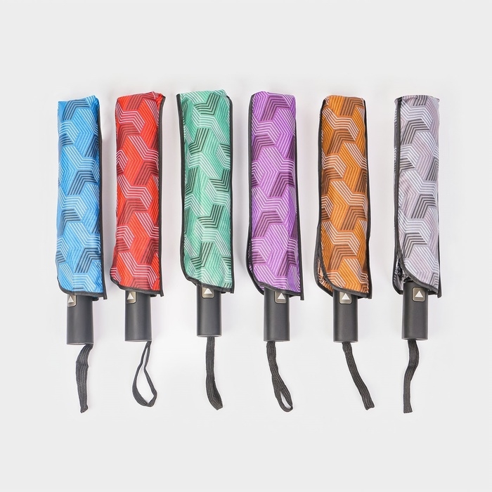 Зонт полуавтоматический «Геометрия», эпонж, 3 сложения, 8 спиц, R = 48/55 см, D = 110 см, цвет МИКС Зонт полуавтоматический «Геометрия», эпонж, 3 сложения, 8 спиц, R = 48/55 см, D = 110 см, цвет МИКС