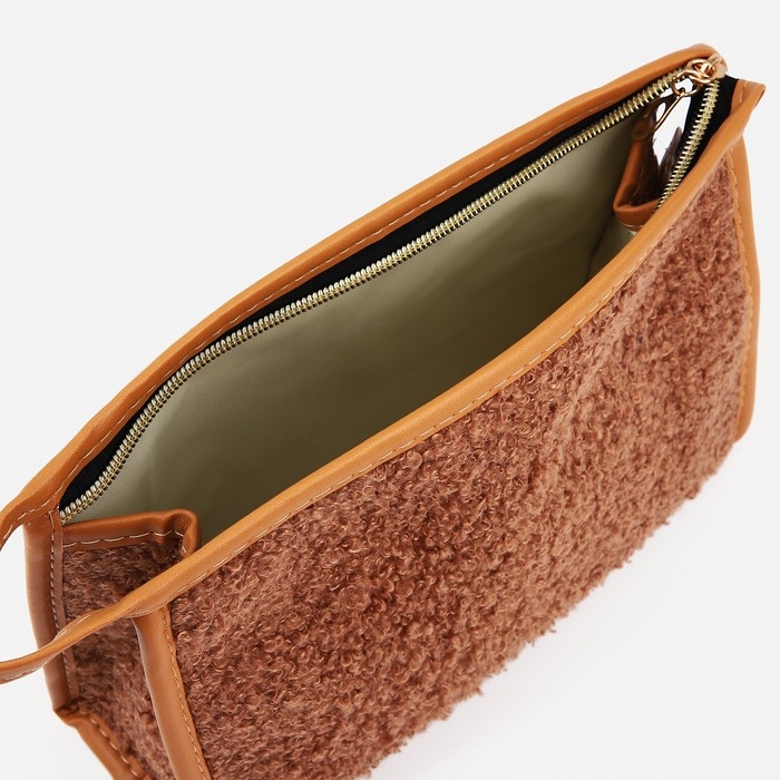 Косметичка на молнии, цвет бежево-коричневый