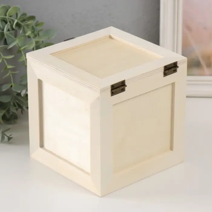 Шкатулка - куб для росписи дерево &laquo;Квадратный ящик&raquo;, замок-крючок, 15&times;15&times;15.5 см