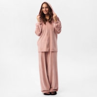 Костюм женский (рубашка с капюшоном и брюки) KAFTAN Plushy р. 44-46, розовый