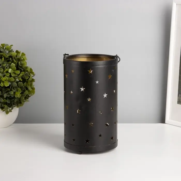 Фигурка светящаяся RISALUX &laquo;Ночные звёзды&raquo;, LED-ночник, 3&times;ААА, чёрный, 12&times;12&times;20.5 см