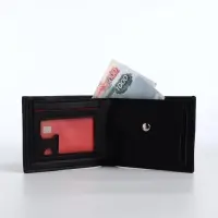 Портмоне мужское, без застёжки, отдел для карт, монет, чёрное