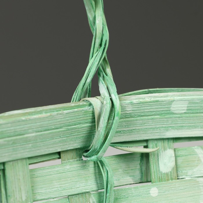 Корзина плетеная, 26 х 13 х 11 см, зелёная, бамбук Корзина плетеная, 26 х 13 х 11 см, зелёная, бамбук