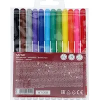Фломастеры ErichKrause Safari Ultra Washable 12 цветов, в футляре с европодвесом