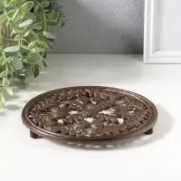 Сувенир чугун подставка "Жёлуди и дубовые листья" 18х18х1,5 см