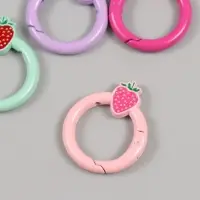 Карабин металл «Круг. Ягодка», 3.2×2.6 см, МИКС Карабин металл «Круг. Ягодка», 3.2×2.6 см, МИКС