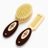 Набор расчесок, 2 шт., натуральная щетина, цвет бежевый/коричневый, Mum&Baby