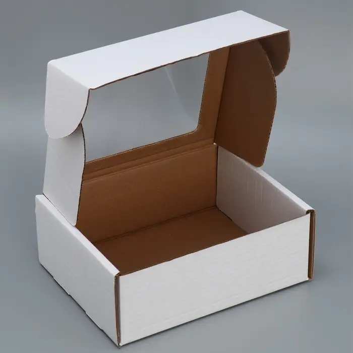 Коробка подарочная сборная с окном белая, упаковка, 27 х 10 х 21 см Коробка подарочная сборная с окном белая, упаковка, 27 х 10 х 21 см