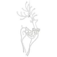 Ёлочная игрушка &laquo;Зимнее волшебство. Бегущий олень блеск&raquo;, 10&times;19 см, белый, МИКС
