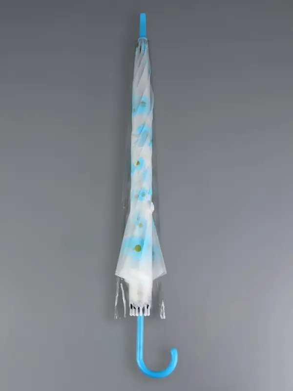 Зонт - трость детский &laquo;Цветы&raquo;, полуавтоматический, 8 спиц, R=45/55 см, D=90 см, МИКС