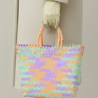 Сумка плетёная, 30&times;10&times;30 см, пластик, разноцветная
