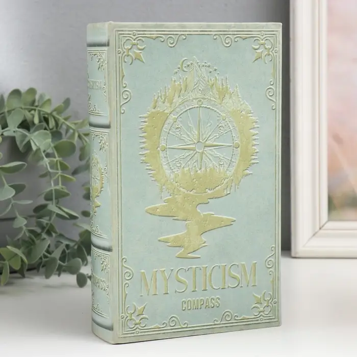 Шкатулка книга - сейф &laquo;Компас&raquo;, дерево и искусственная кожа, с замком, 21&times;13&times;5 см