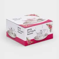 Чайная пара "Синяя роза" блюдце 15х2 см, чашка 13х10,5х7 см