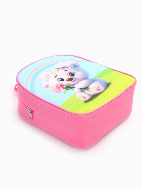 Рюкзак детский 22*8,5*25,5, отд на молнии, медведь розовый