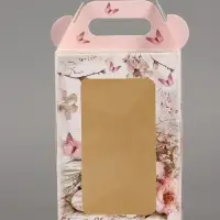 Пасхальная коробочка с окном и с ручкой "Пасха" 10 х 10 х 15 см