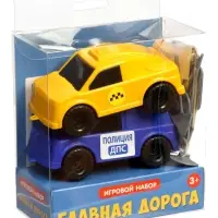 Игровой набор &laquo;Главная дорога&raquo; 2 машинки и 12 дорожных знакв 09466