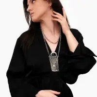 Кулон на цепочке &laquo;Сумка тренд с кисточками&raquo;, через плечо, L=120 см