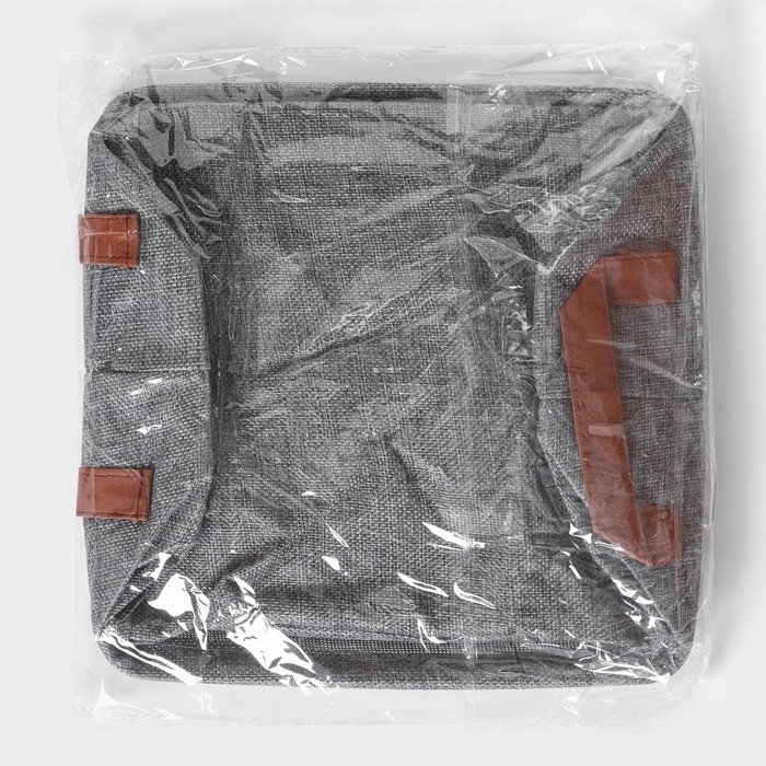 Корзина для хранения с ручками Доляна My Basket, 25×25×13, цвет серый Корзина для хранения с ручками Доляна My Basket, 25×25×13, цвет серый