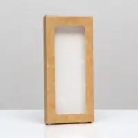 Коробка под плитку шоколада, крафт, с окном 17.1×8×1.4 см
