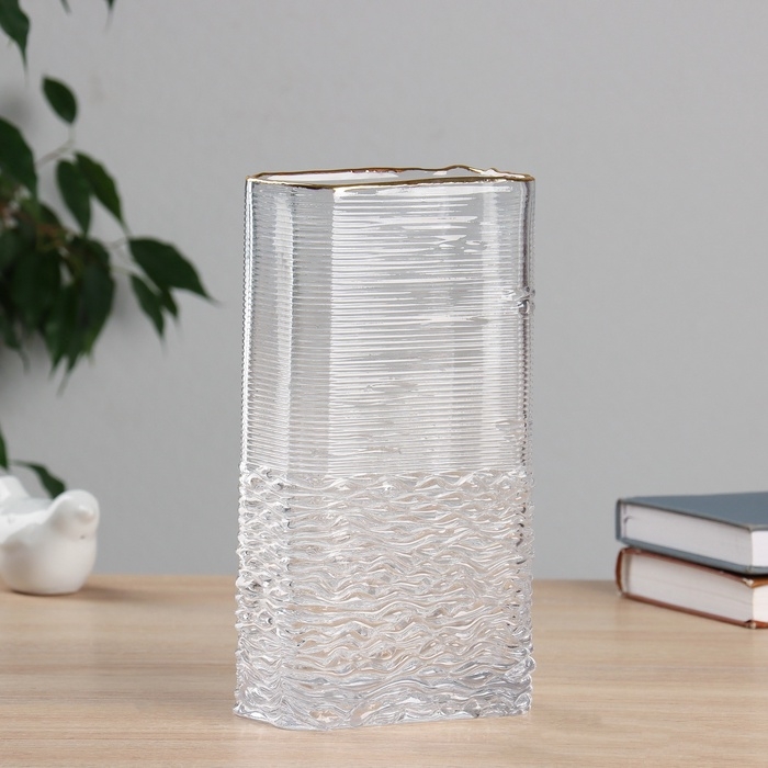 Ваза стекло настольная  Ваза стекло настольная "Милагрос галант" прямая, 23х13 см, прозрачный