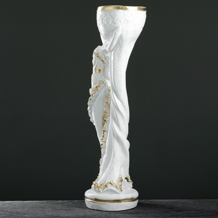 Фигура с кашпо  Фигура с кашпо "Девушка Нимфа" белое золото, 1,2 л / 30х83х23см