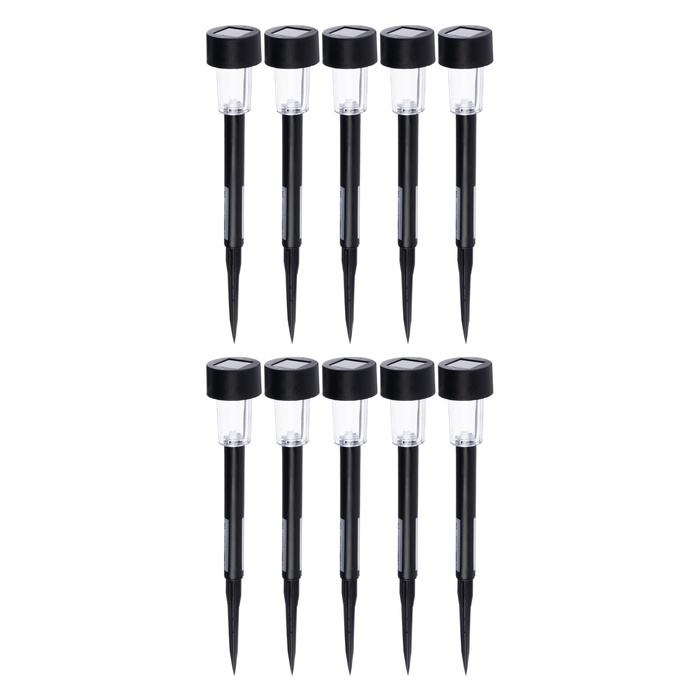 Набор садовых светильников на солнечной батарее «Цилиндр», 4.5 × 30 × 4.5 см, 1 LED, свечение мульти (RGB), 10 шт. Набор садовых светильников на солнечной батарее «Цилиндр», 4.5 × 30 × 4.5 см, 1 LED, свечение мульти (RGB), 10 шт.