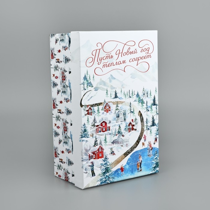Коробка подарочная «Новогодняя акварель», 26 х 17 х 10 см, Новый год Коробка подарочная «Новогодняя акварель», 26 х 17 х 10 см, Новый год