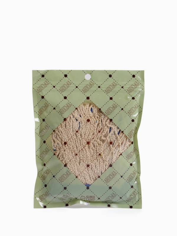 Авоська, 41 х 27 см, ручка 17 см, клетка 1.5 см, белая с синей ручкой Авоська, 41 х 27 см, ручка 17 см, клетка 1.5 см, белая с синей ручкой