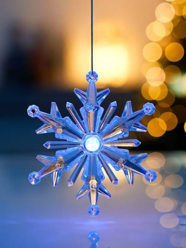 Подвеска светодиодная «Ледяная снежинка» 11 см, 1 LED, от батареек LR41×3, свечение RGB Подвеска светодиодная «Ледяная снежинка» 11 см, 1 LED, от батареек LR41×3, свечение RGB