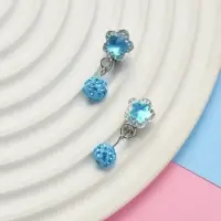 Серьги клипсы детские &laquo;Выбражулька. Шамбала и звездой кристалл&raquo;, голубые