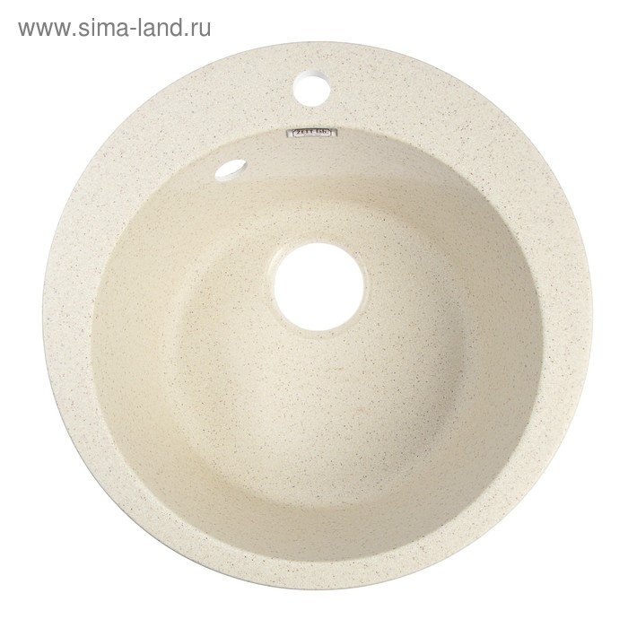 Мойка кухонная из камня ZETT lab. 30/Q2, d=475 мм, матовая, бежевая Мойка кухонная из камня ZETT lab. 30/Q2, d=475 мм, матовая, бежевая