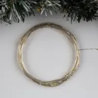 Гирлянда &laquo;Нить&raquo; 10 м, роса, IP20, серебристая нить, 100 LED, свечение жёлтое, 12 В