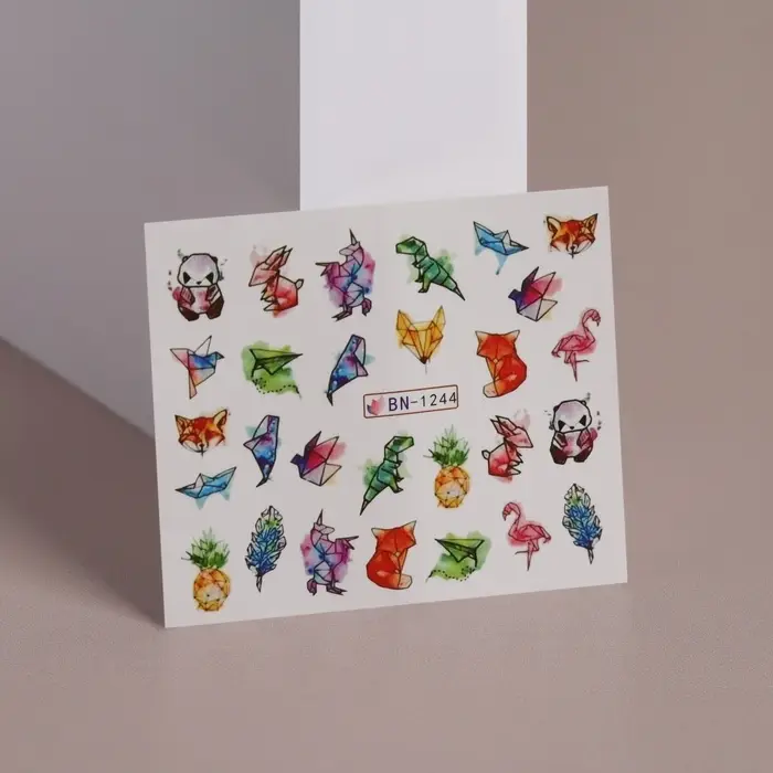 Слайдеры для ногтей «Акварельная графика», разноцветные