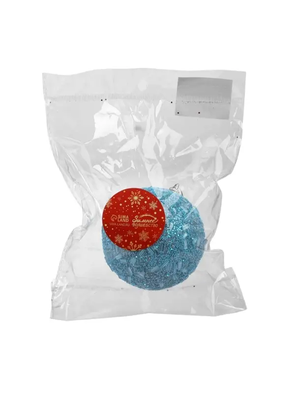 Ёлочный шар новогодний d=8 см «Карнавал» мерцание, голубой Ёлочный шар новогодний d=8 см «Карнавал» мерцание, голубой