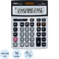 Калькулятор настольный ПОЛНОРАЗМЕРНЫЙ Deli E39265 серый 16-разр