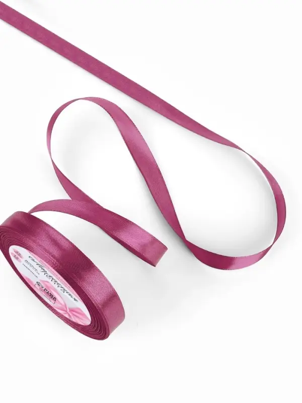 Лента атласная, 12 мм, 23±1 м, сливовая №171 Лента атласная, 12 мм, 23±1 м, сливовая №171