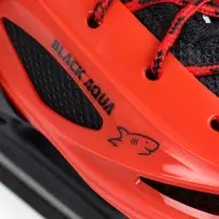 Коньки детские раздвижные BlackAqua, р. 30-33, для фитнеса, с роликовой платформой, красные, чёрные